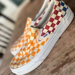 Classic Checkered Vans Slip On Shoes
